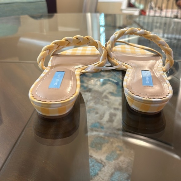 New Draper James Braided Ellie Sandals Yellow Gingham in size 8.5 - Picture 3 of 8
